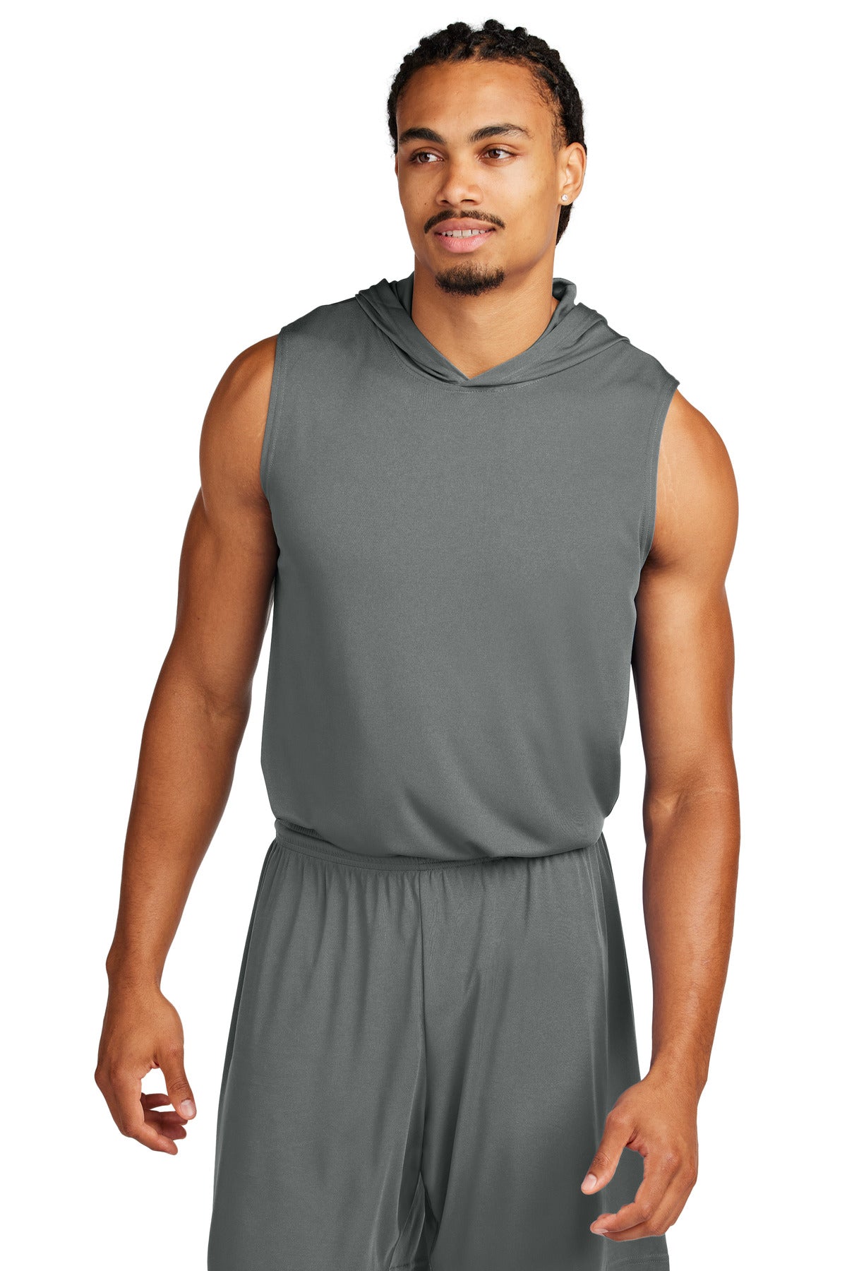 Sport-Tek Competitor Sleeveless Hoodie ST352H - Iron Grey