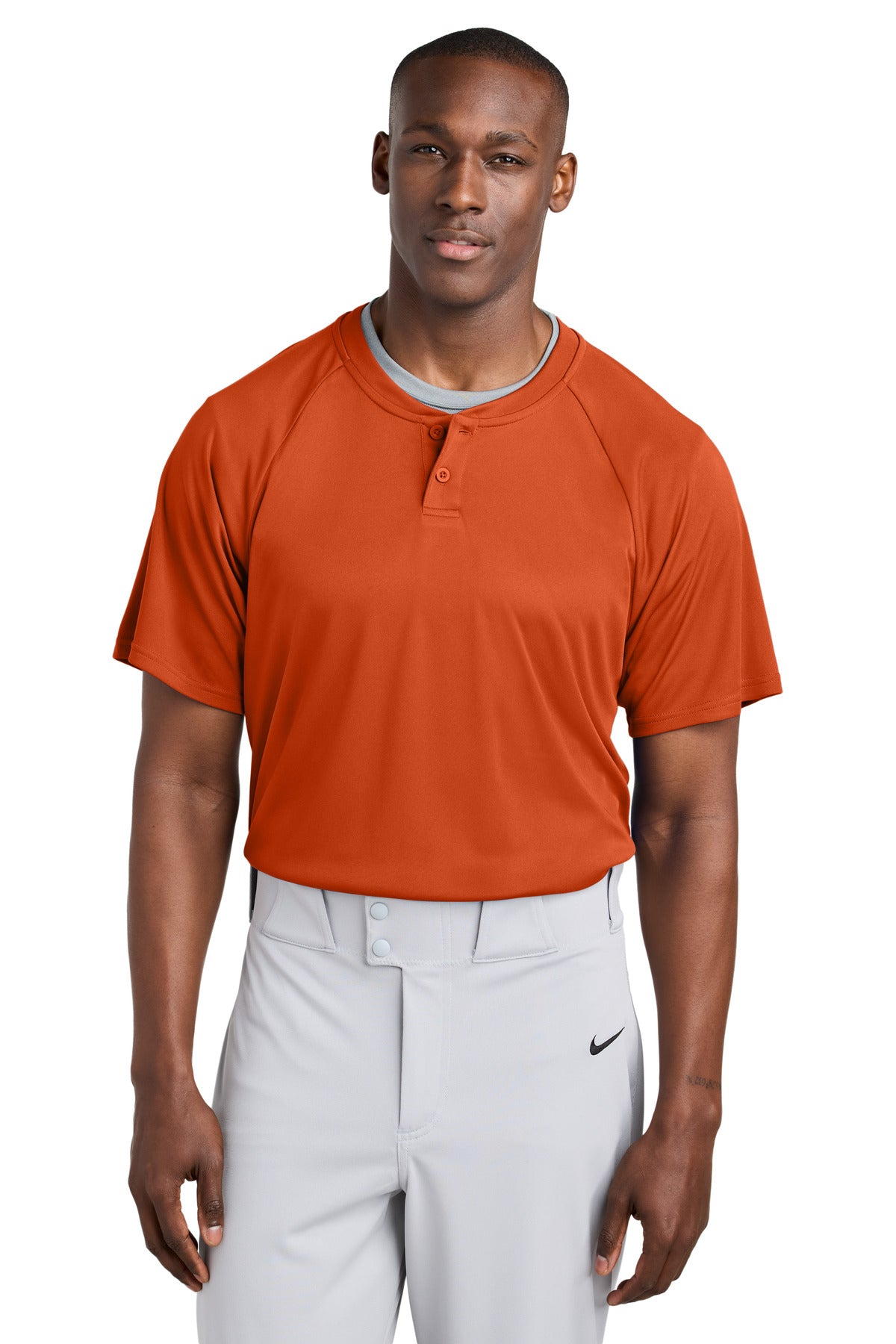 Sport-Tek PosiCharge Competitor 2-Button Henley ST359 - Deep Orange