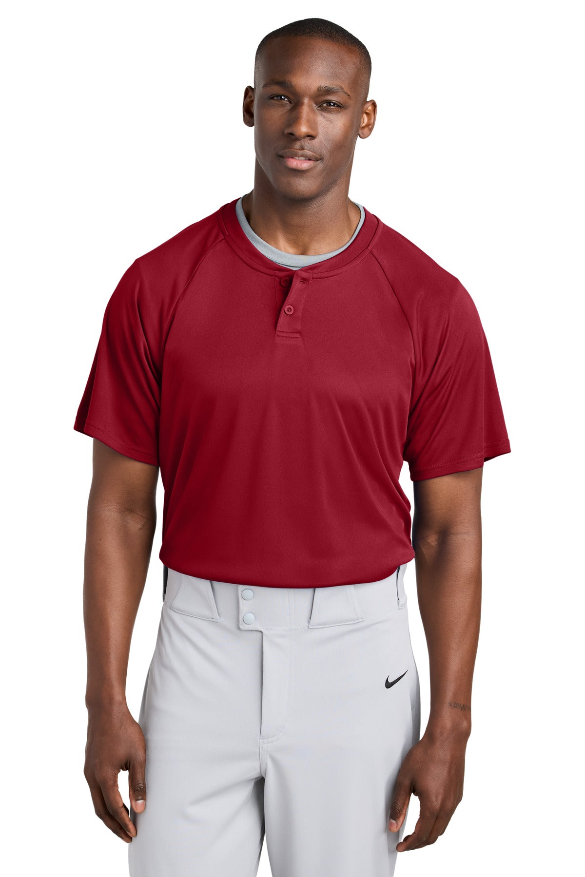 Sport-Tek PosiCharge Competitor 2-Button Henley ST359 - Deep Red