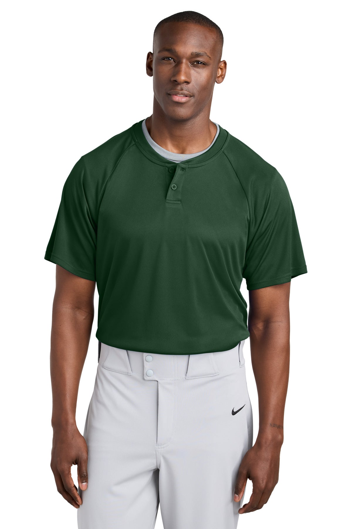 Sport-Tek PosiCharge Competitor 2-Button Henley ST359 - Forest Green