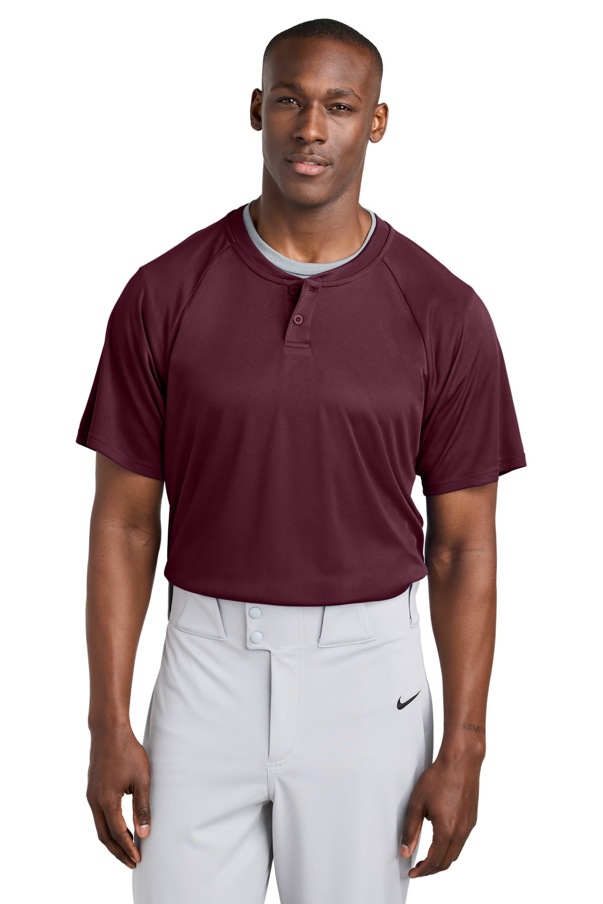 Sport-Tek PosiCharge Competitor 2-Button Henley ST359 - Maroon