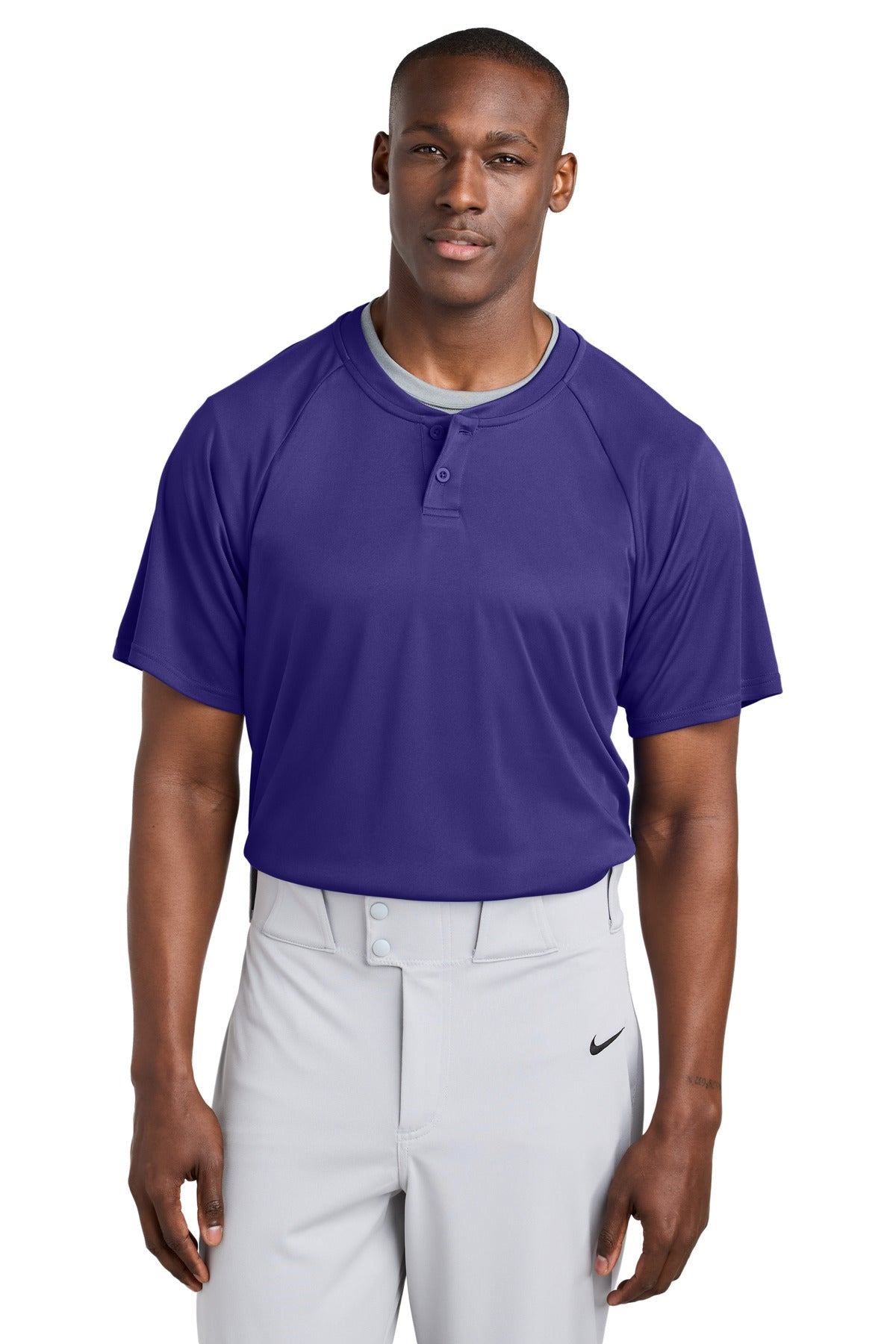 Sport-Tek PosiCharge Competitor 2-Button Henley ST359 - Purple