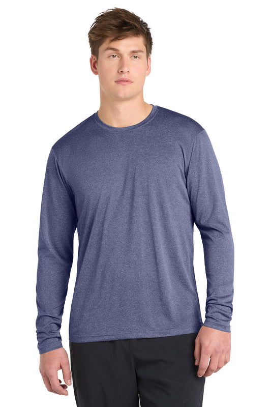 Sport-Tek Long Sleeve Heather Contender Tee. ST360LS - True Navy Heather