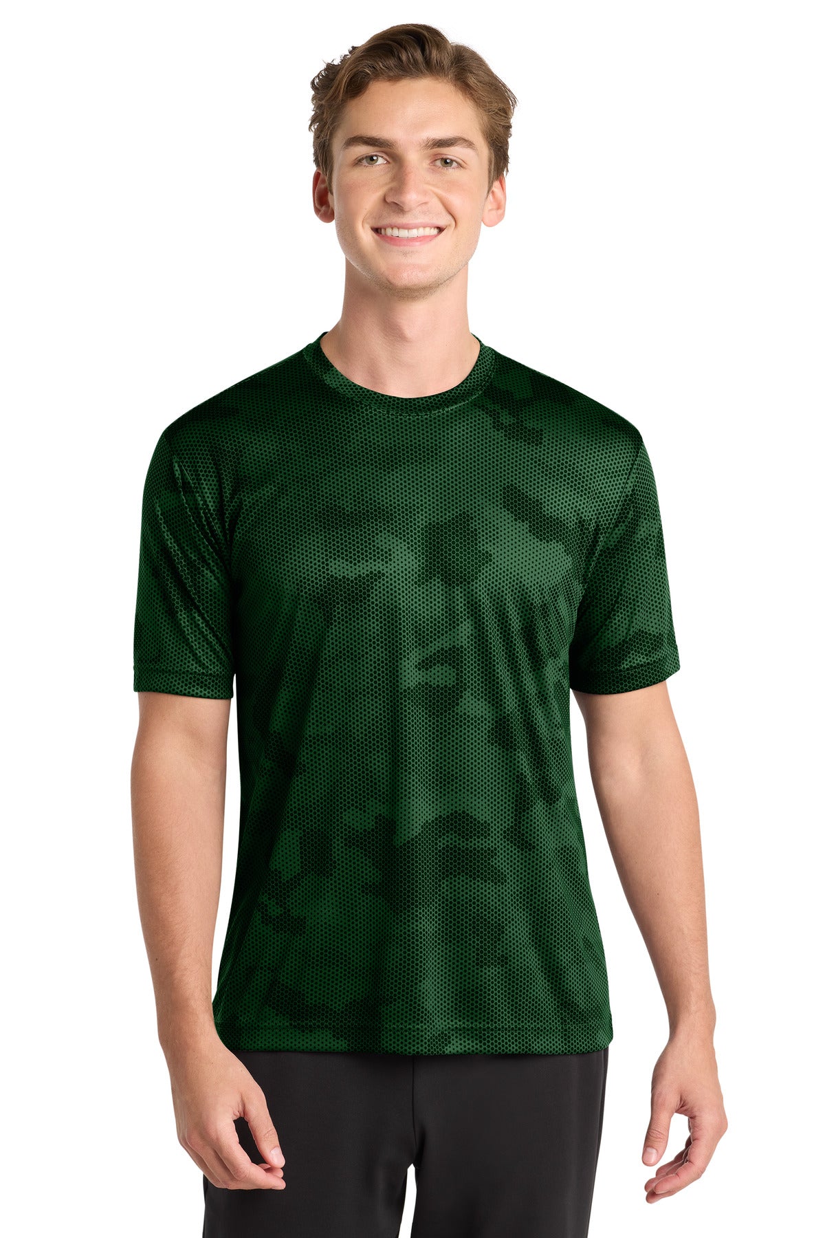 Sport-Tek CamoHex Tee. ST370 - Forest Green