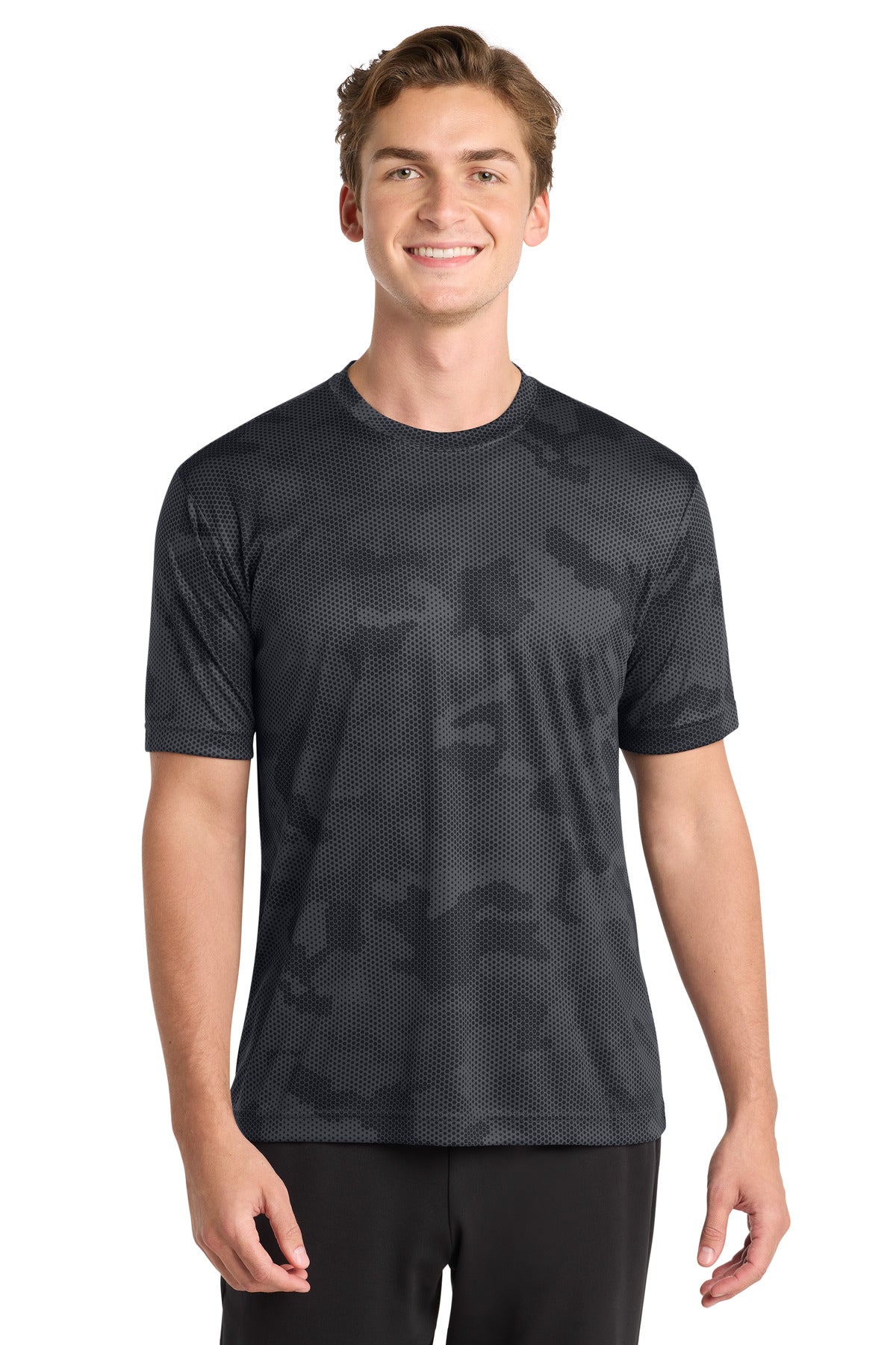 Sport-Tek CamoHex Tee. ST370 - Iron Grey