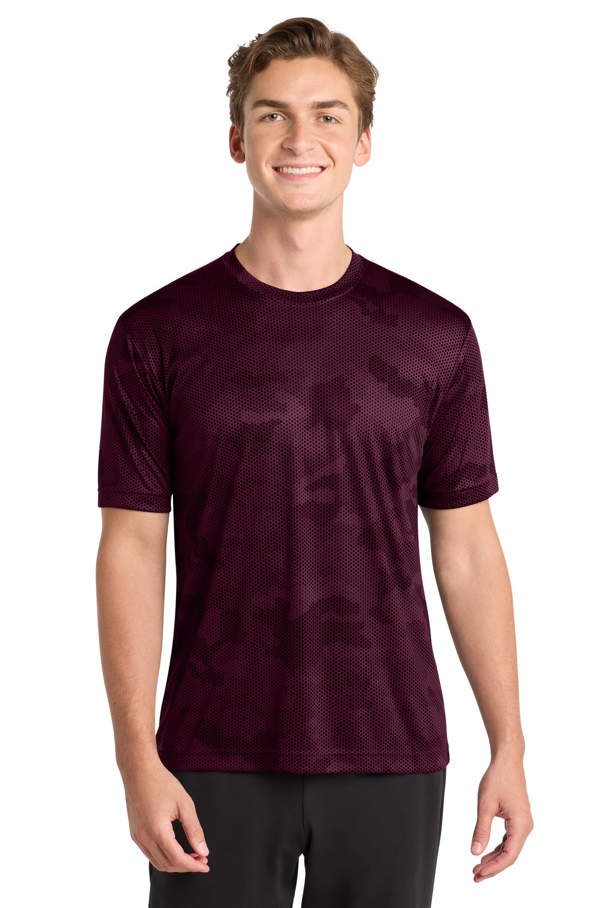 Sport-Tek CamoHex Tee. ST370 - Maroon