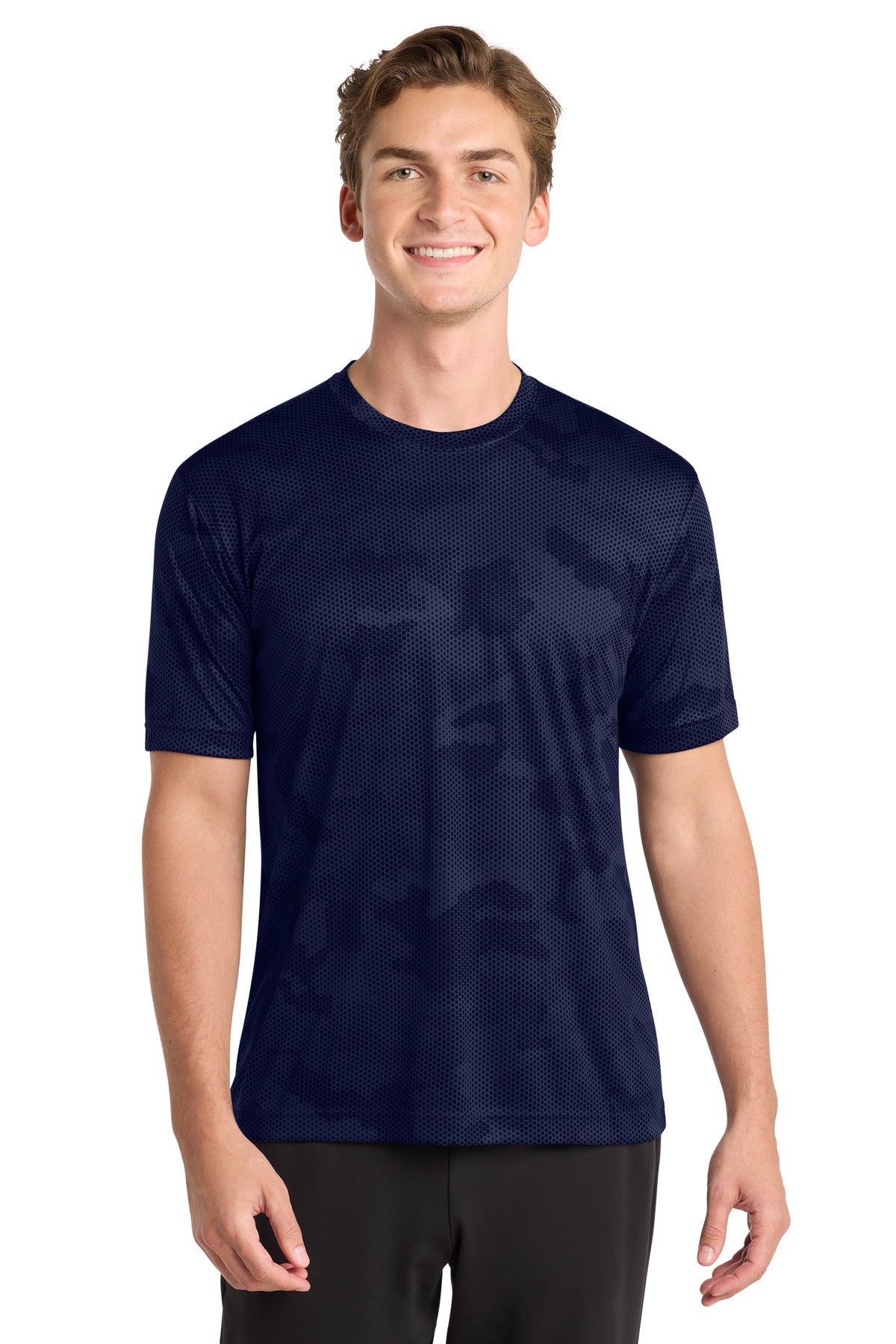 Sport-Tek CamoHex Tee. ST370 - True Navy