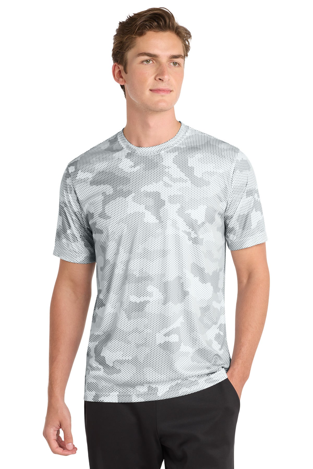 Sport-Tek CamoHex Tee. ST370 - White