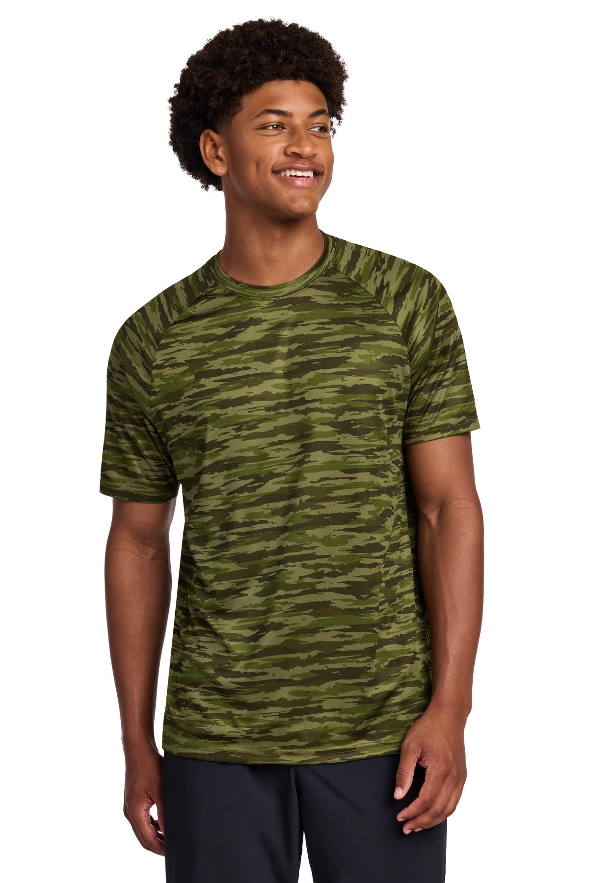 Sport-Tek Drift Camo Tee ST375 - Olive Drab Green