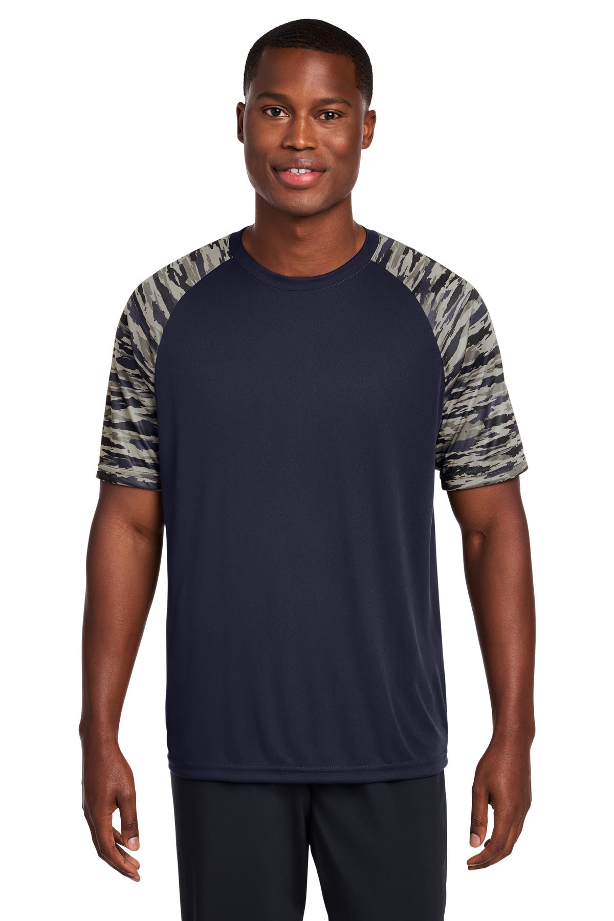 Sport-Tek Drift Camo Colorblock Tee ST376 - True Navy