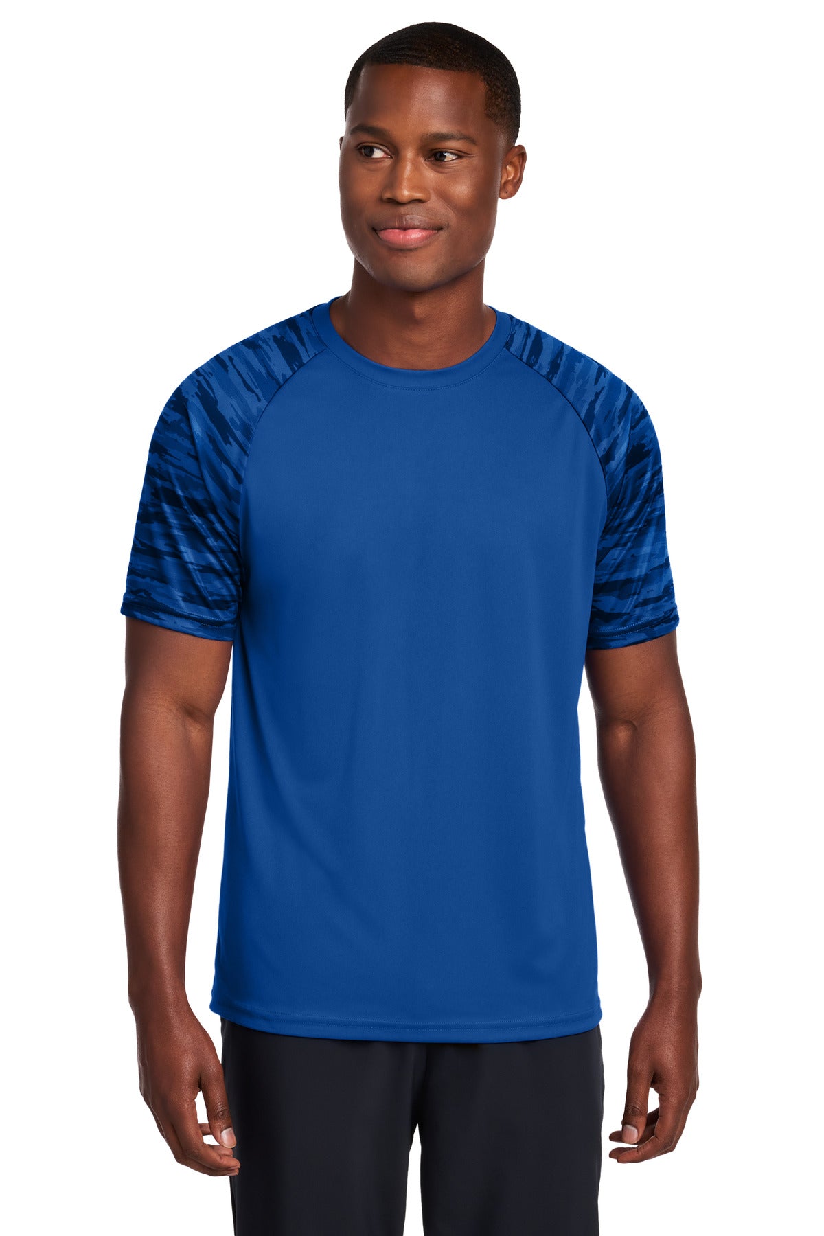 Sport-Tek Drift Camo Colorblock Tee ST376 - True Royal