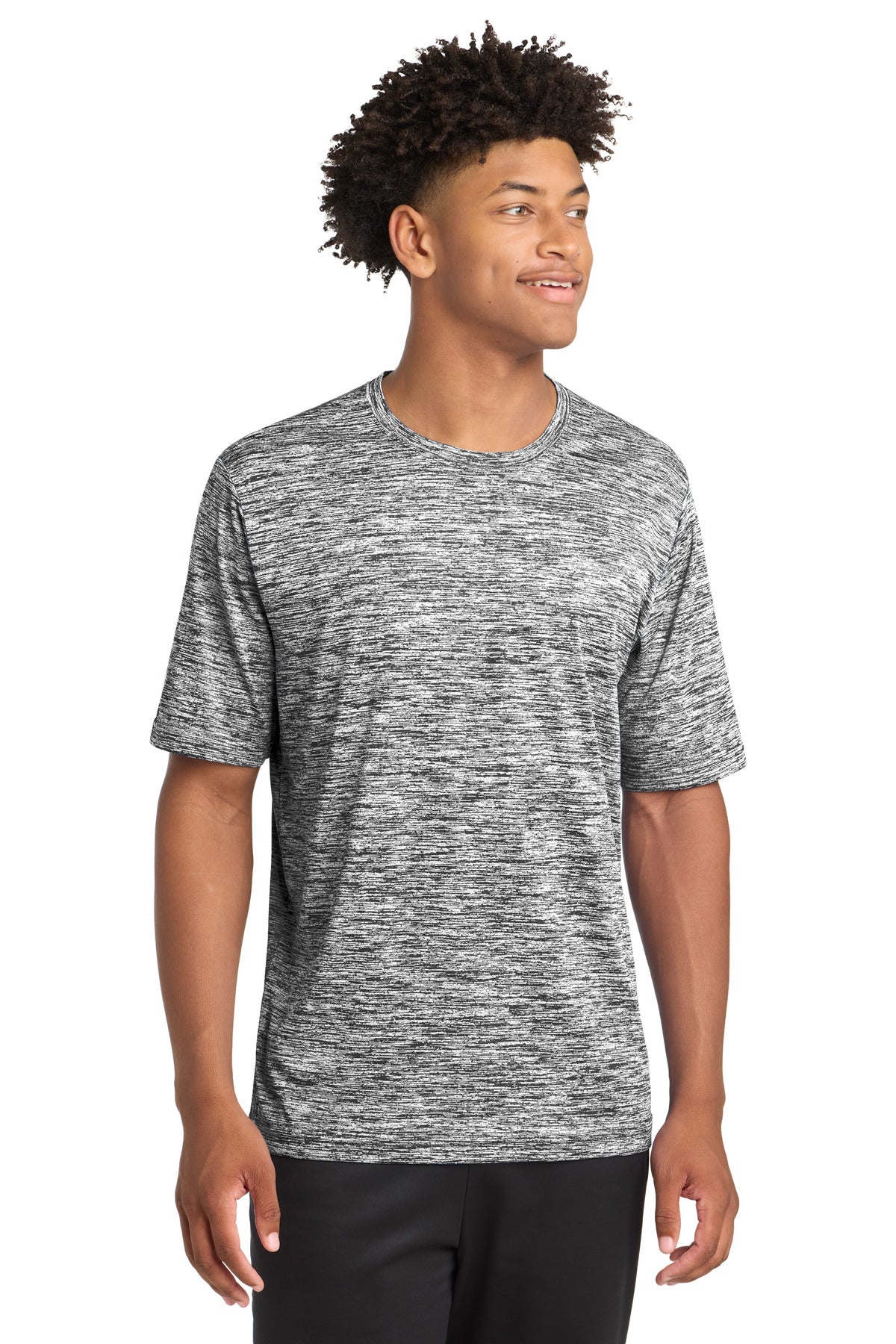 Sport-Tek PosiCharge Electric Heather Tee. ST390 - Black Electric