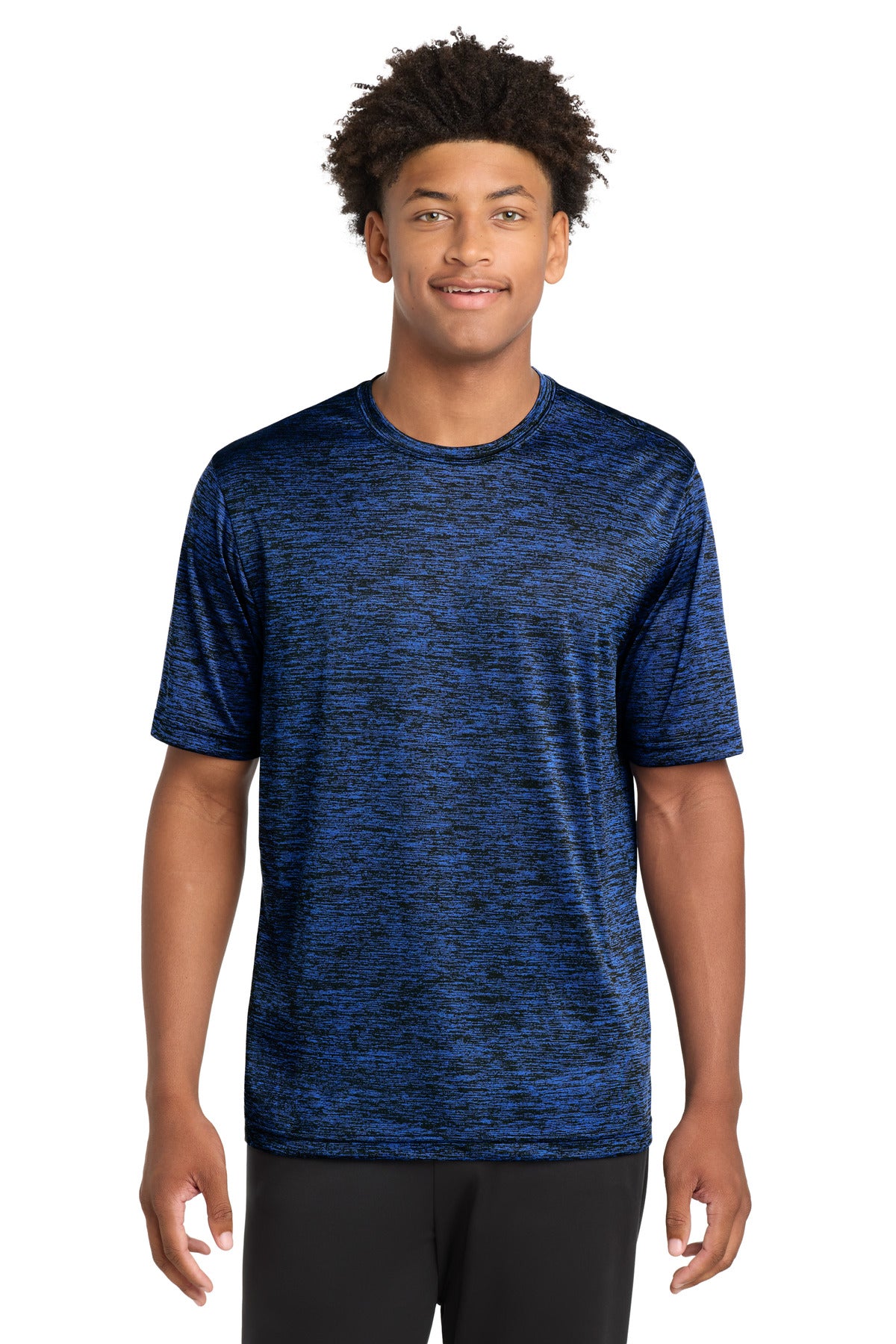 Sport-Tek PosiCharge Electric Heather Tee. ST390 - Dark Royal-Black Electric