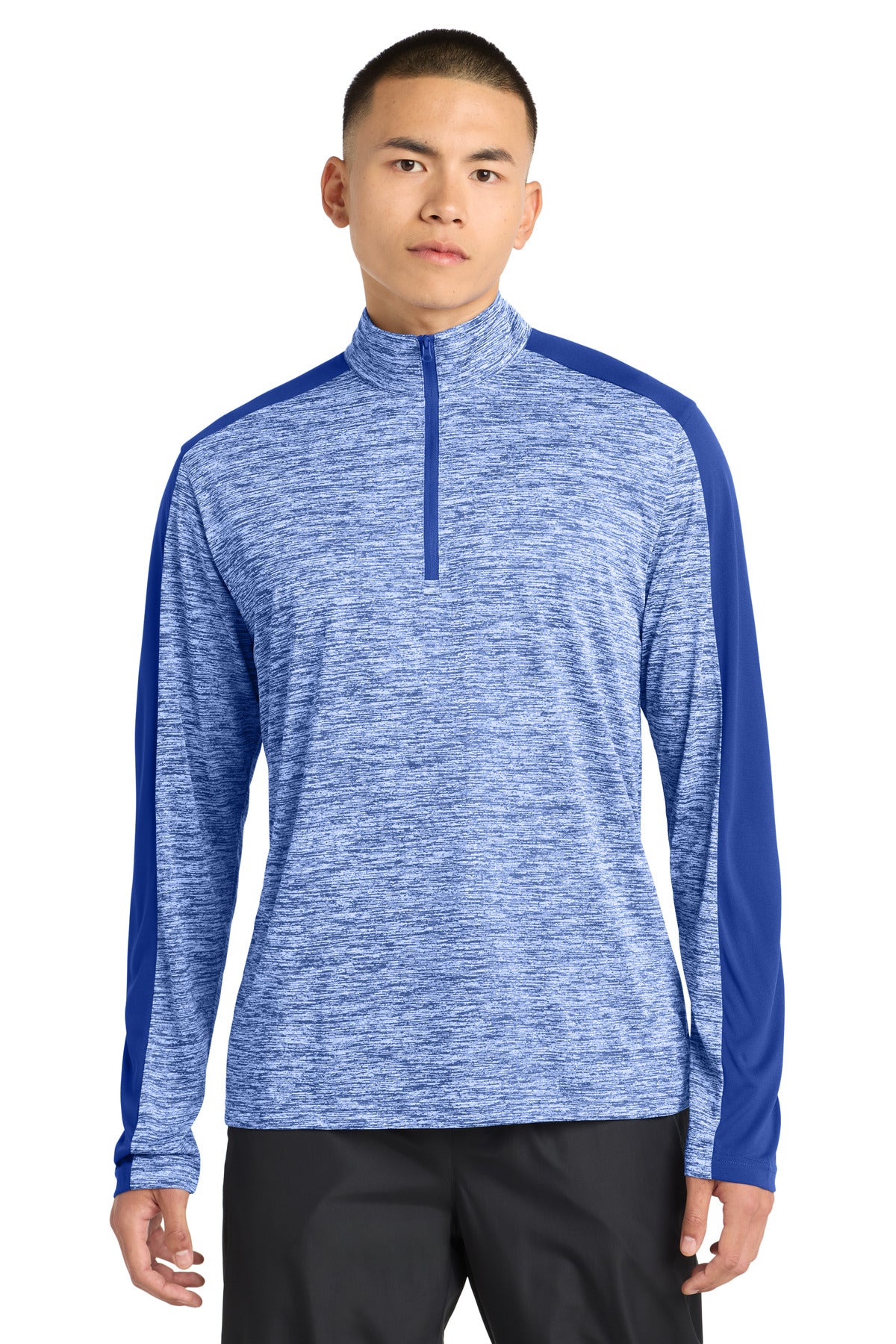 Sport-Tek PosiCharge Electric Heather Colorblock 1/4-Zip Pullover. ST397 - True Royal Electric/ True Royal