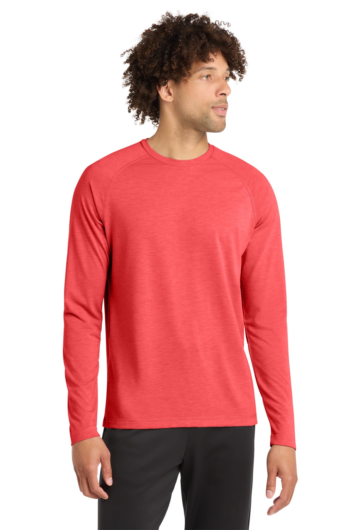 Sport-Tek  PosiCharge  Long Sleeve Tri-Blend Wicking Raglan Tee ST400LS - True Red Heather