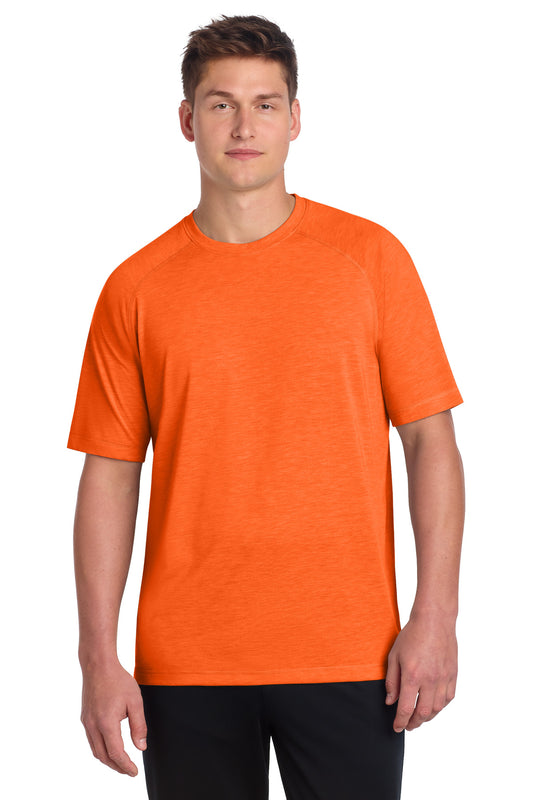 Sport-Tek  PosiCharge  Tri-Blend Wicking Raglan Tee. ST400 - Deep Orange Heather