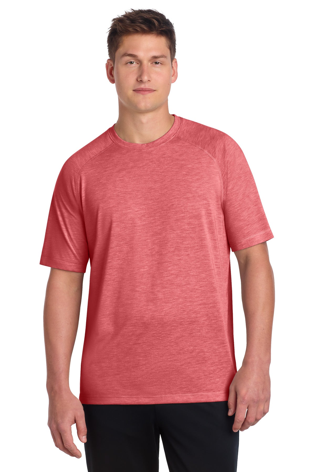 Sport-Tek  PosiCharge  Tri-Blend Wicking Raglan Tee. ST400 - True Red Heather