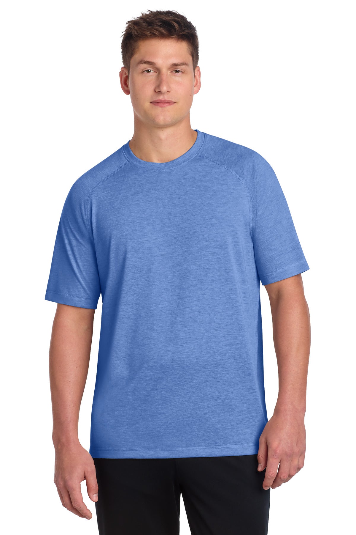 Sport-Tek  PosiCharge  Tri-Blend Wicking Raglan Tee. ST400 - True Royal Heather