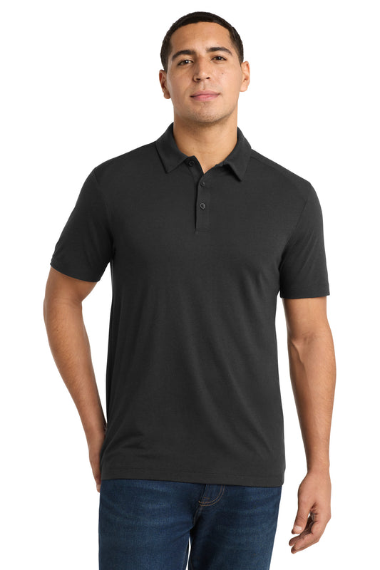 Sport-Tek  PosiCharge  Tri-Blend Wicking Polo. ST405 - Black Triad Solid