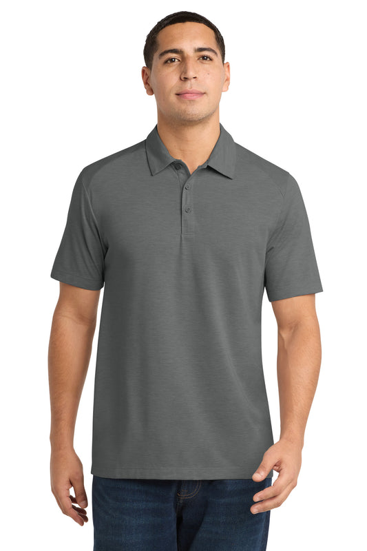 Sport-Tek  PosiCharge  Tri-Blend Wicking Polo. ST405 - Dark Grey Heather