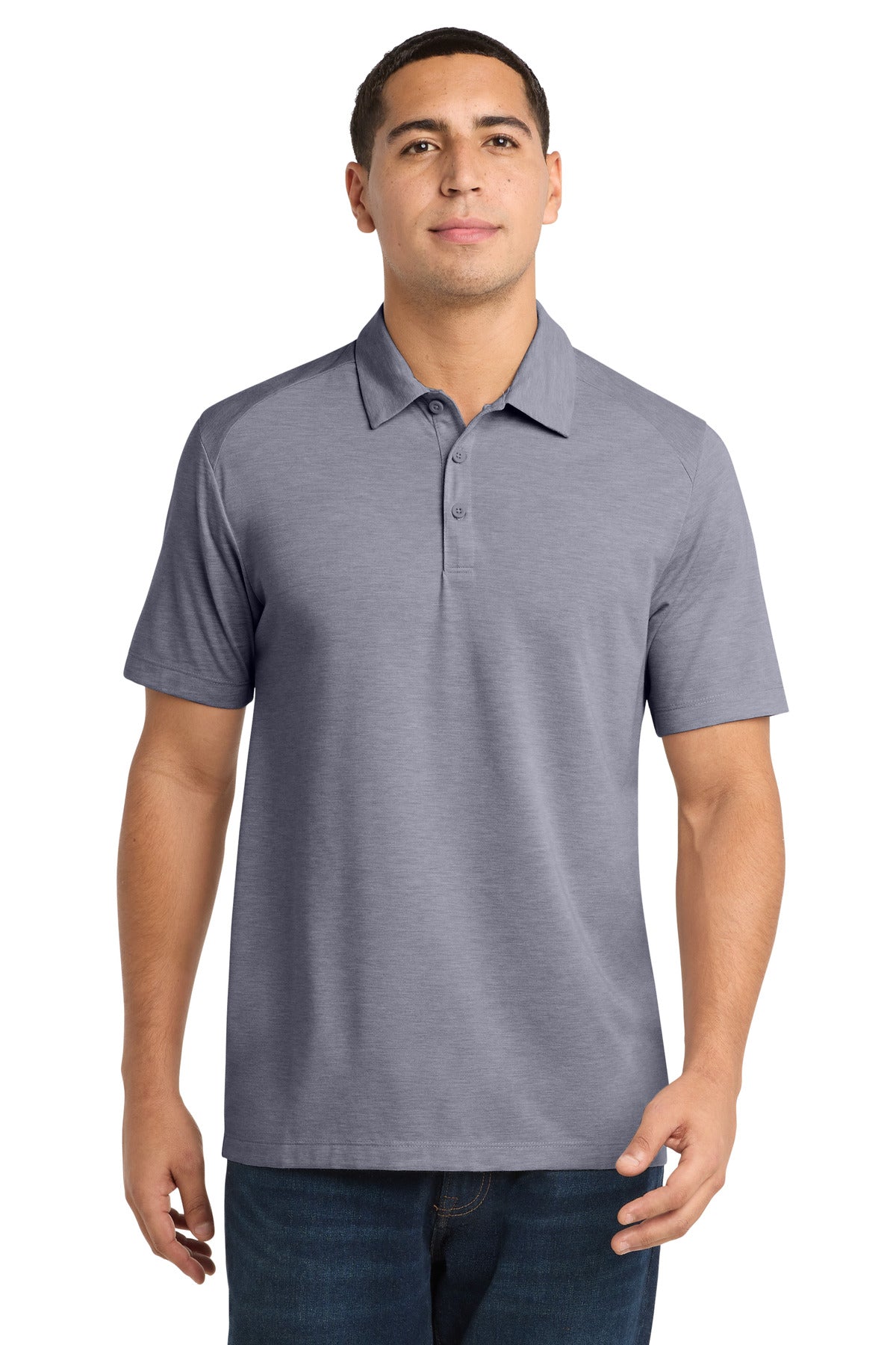 Sport-Tek  PosiCharge  Tri-Blend Wicking Polo. ST405 - True Navy Heather