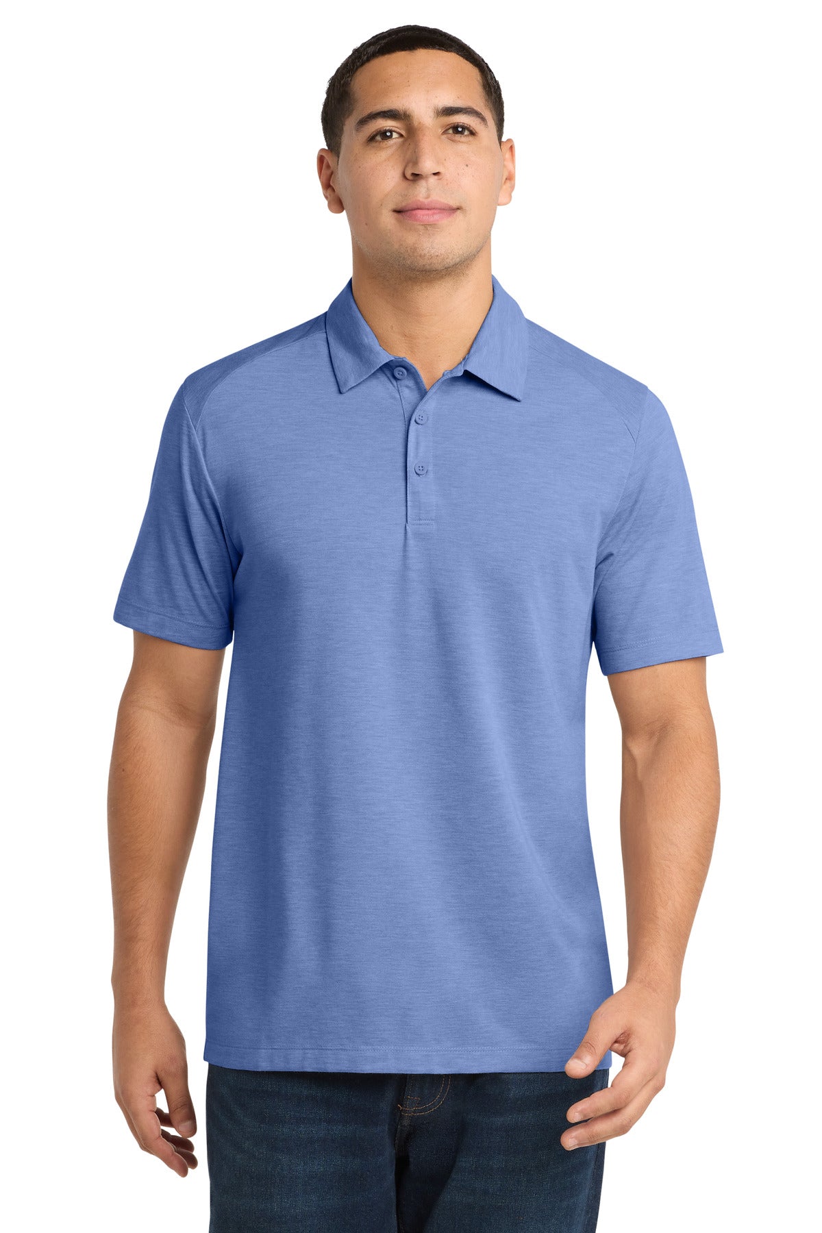 Sport-Tek  PosiCharge  Tri-Blend Wicking Polo. ST405 - True Royal Heather