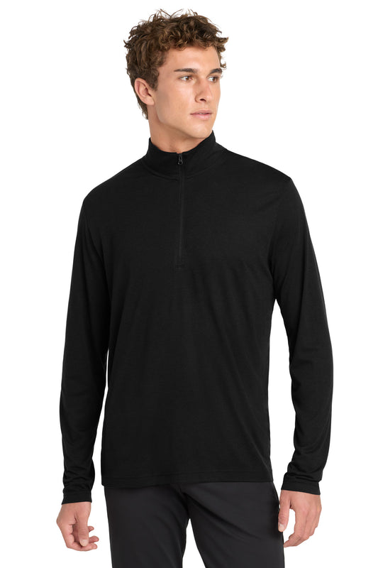 Sport-Tek  PosiCharge  Tri-Blend Wicking 1/4-Zip Pullover. ST407 - Black Triad Solid