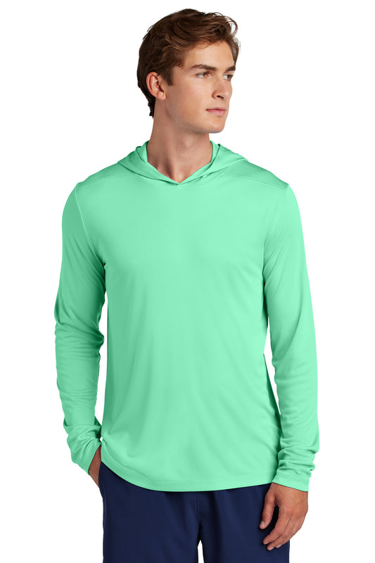 Sport-Tek Posi-UV Pro Long Sleeve Hoodie ST420LSH - Bright Seafoam