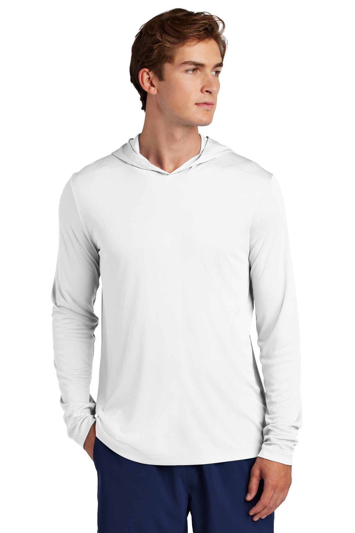 Sport-Tek Posi-UV Pro Long Sleeve Hoodie ST420LSH - White