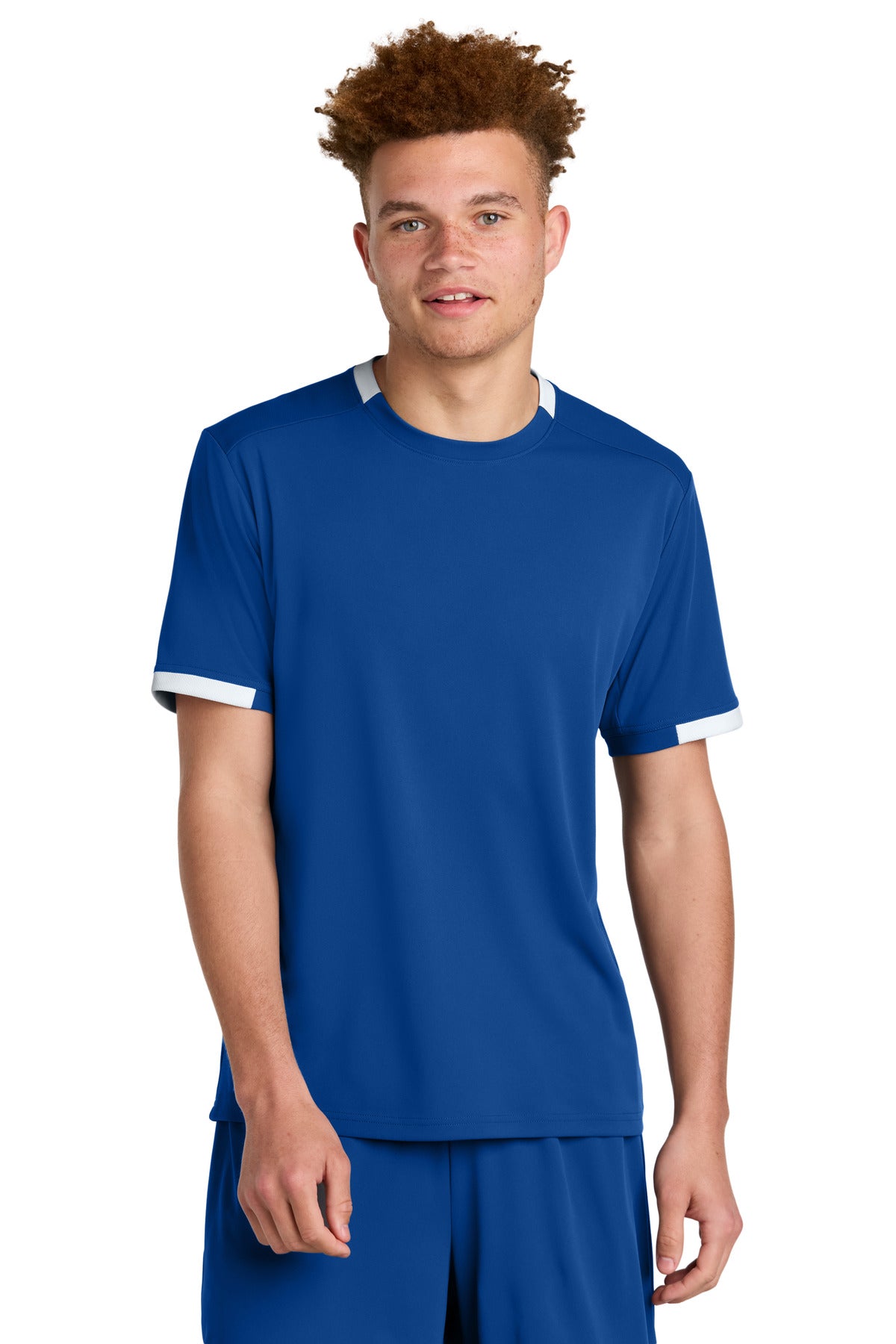 Sport-Tek Club Short Sleeve Crew ST440 - True Royal/ White