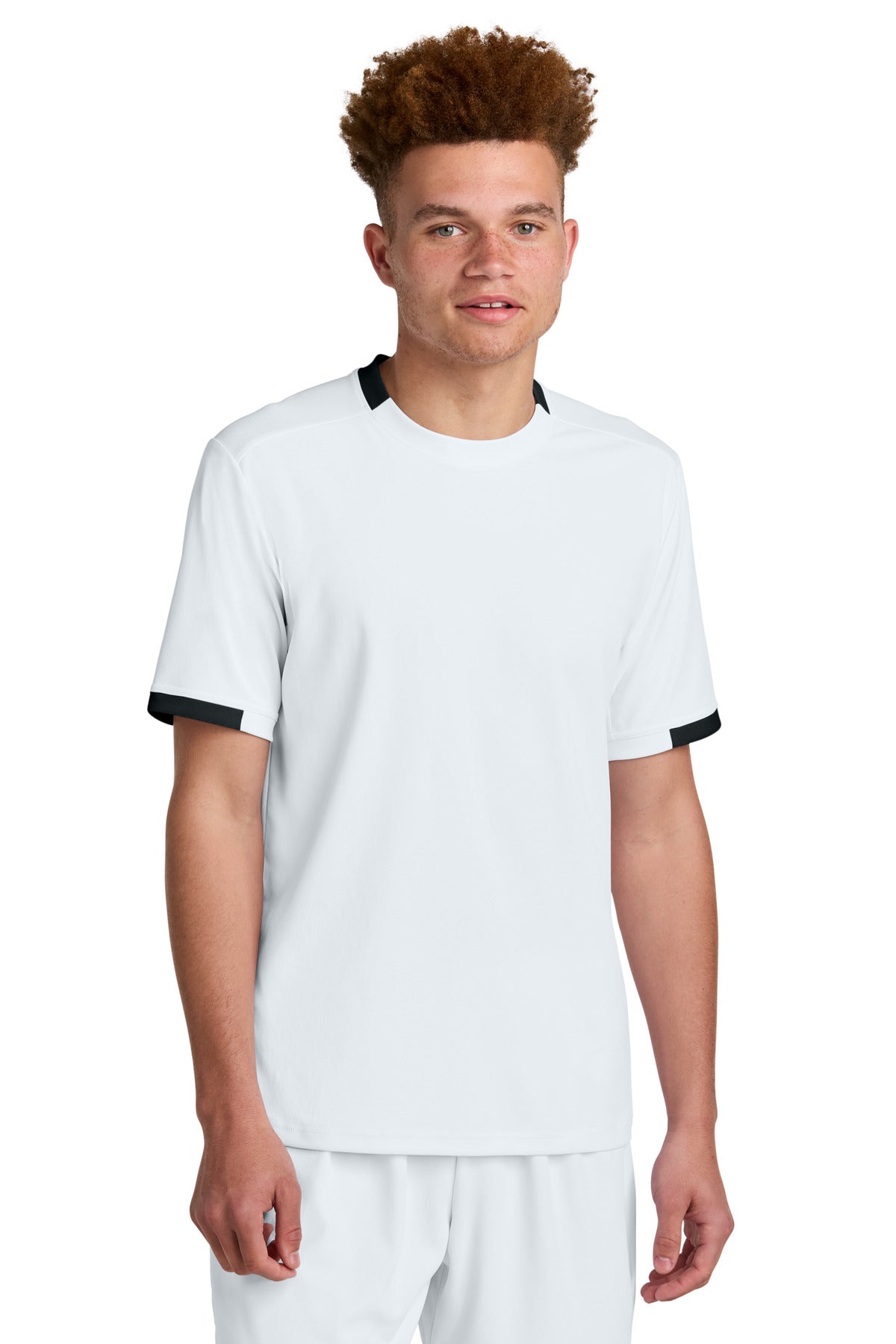 Sport-Tek Club Short Sleeve Crew ST440 - White/ Black