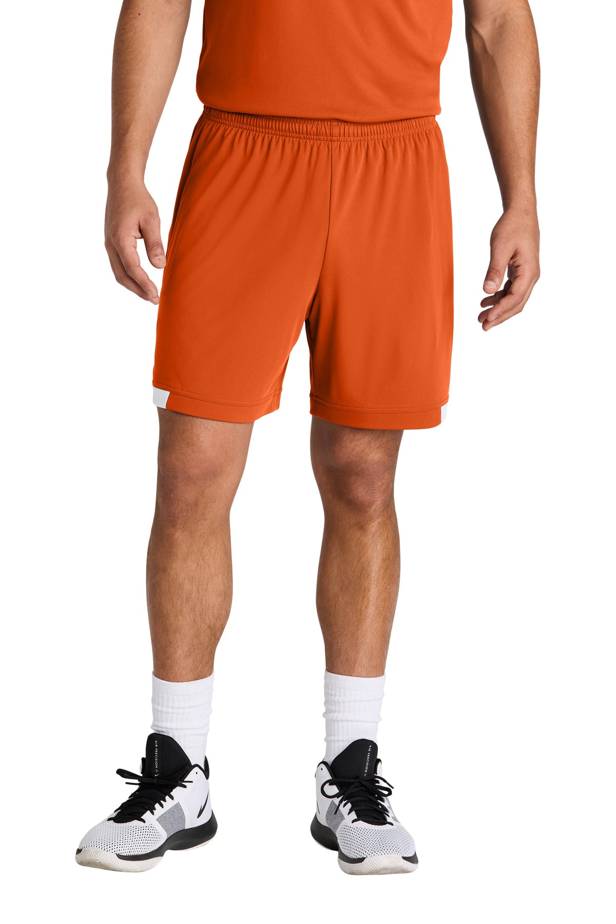 Sport-Tek Club 7  Short ST442 - Deep Orange/ White