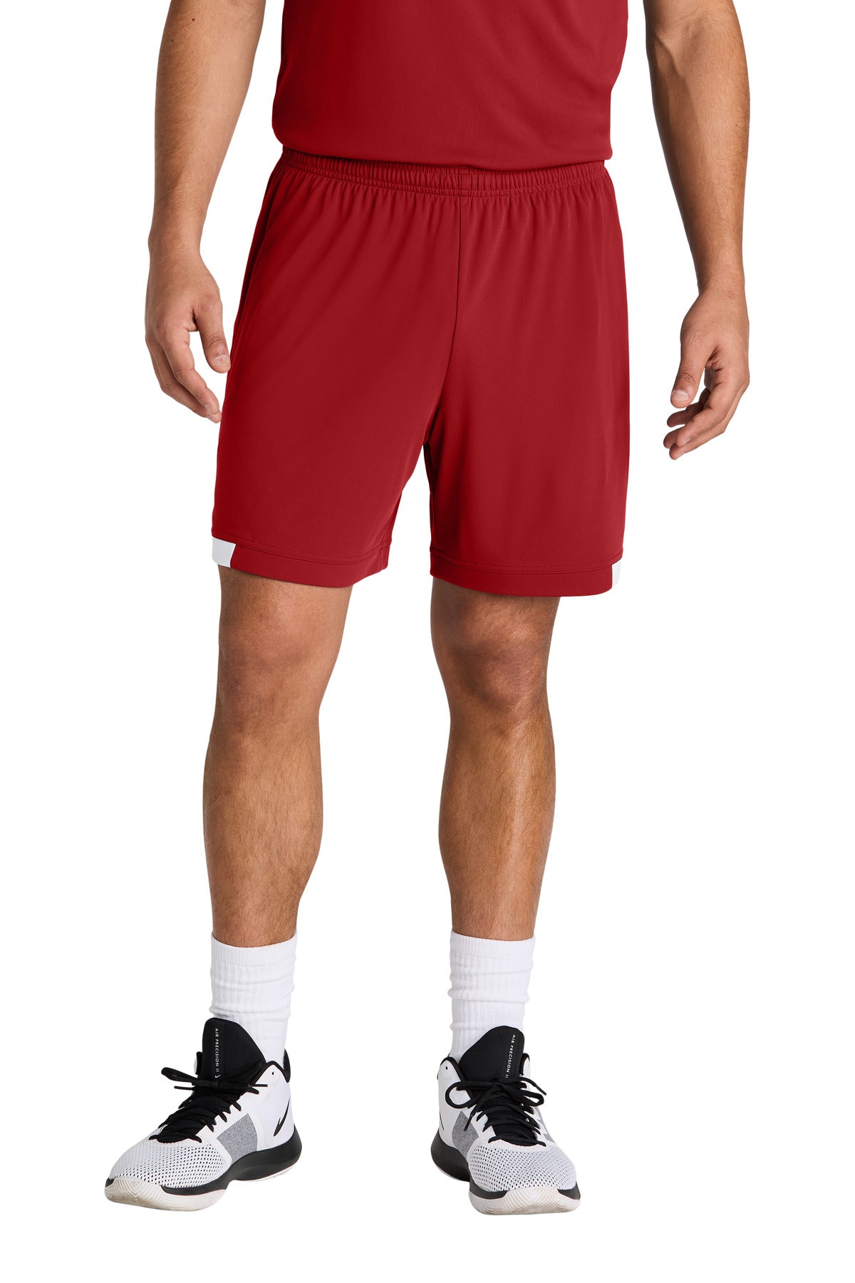Sport-Tek Club 7  Short ST442 - Deep Red/ White