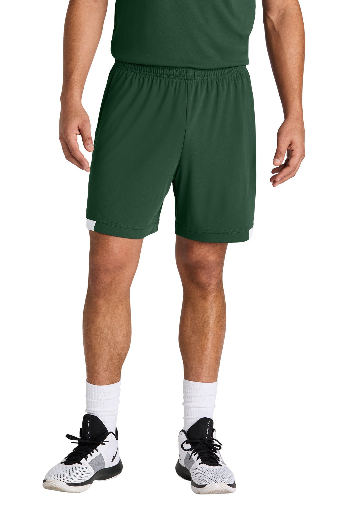 Sport-Tek Club 7  Short ST442 - Forest Green/ White