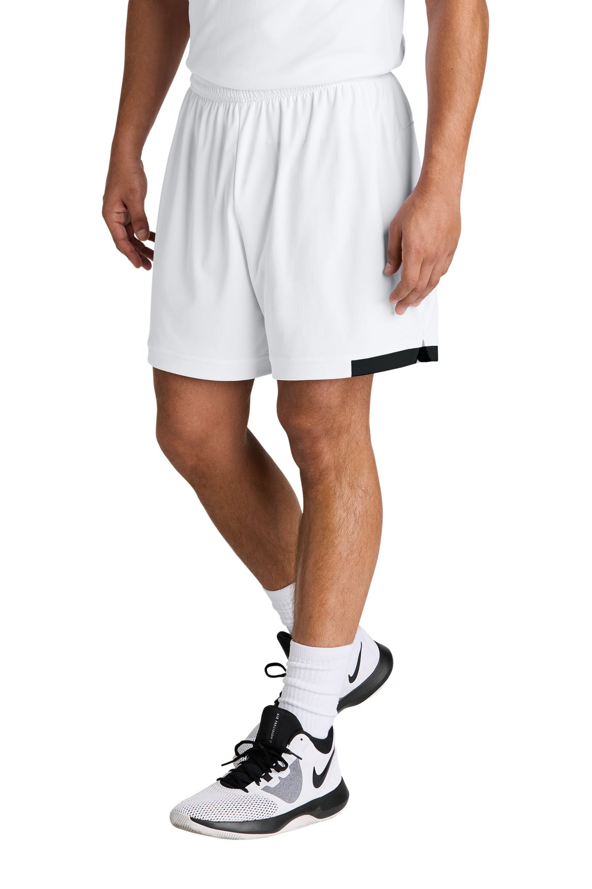 Sport-Tek Club 7  Short ST442 - White/ Black