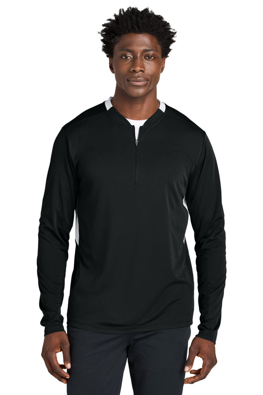 Sport-Tek Club 1/4-Zip Pullover ST443 - Black/ White