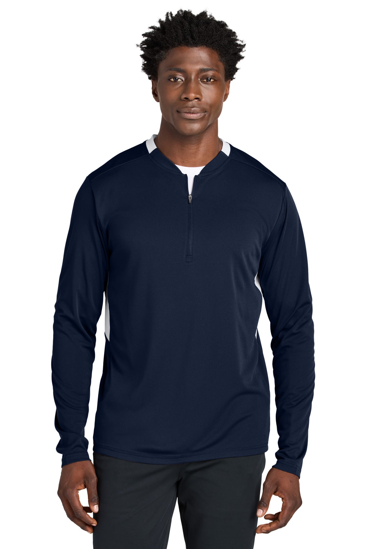 Sport-Tek Club 1/4-Zip Pullover ST443 - True Navy/ White