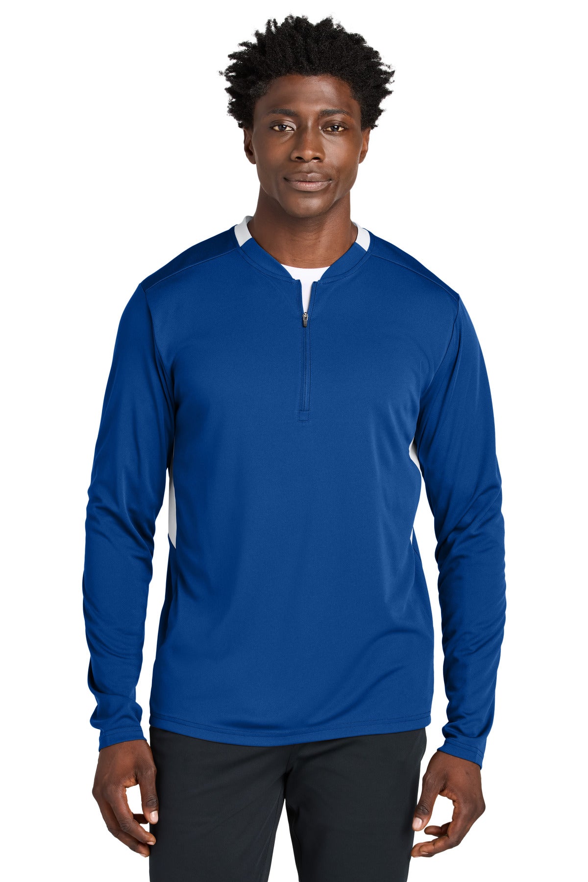 Sport-Tek Club 1/4-Zip Pullover ST443 - True Royal/ White