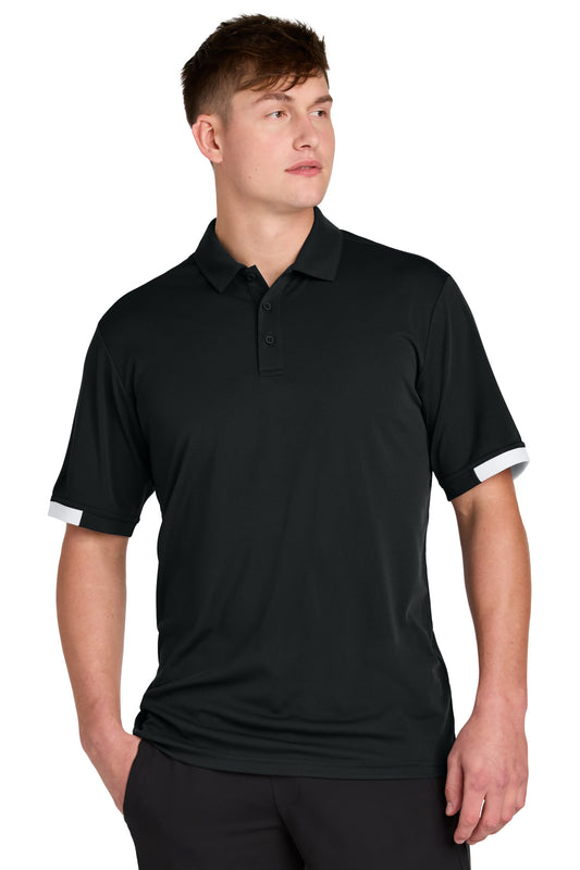 Sport-Tek Club Colorblock Polo ST444 - Black/ White