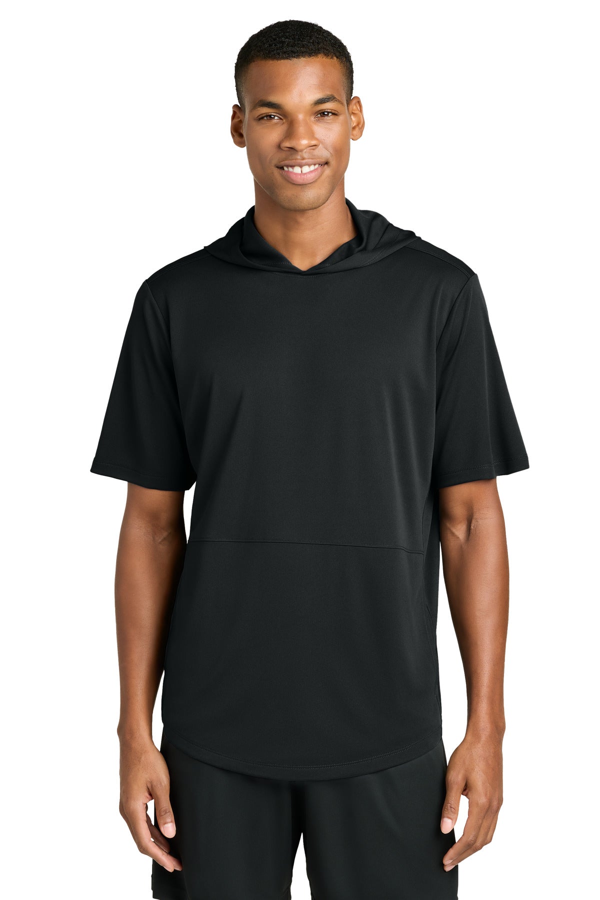 Sport-Tek Club Short Sleeve Hoodie ST445 - Black