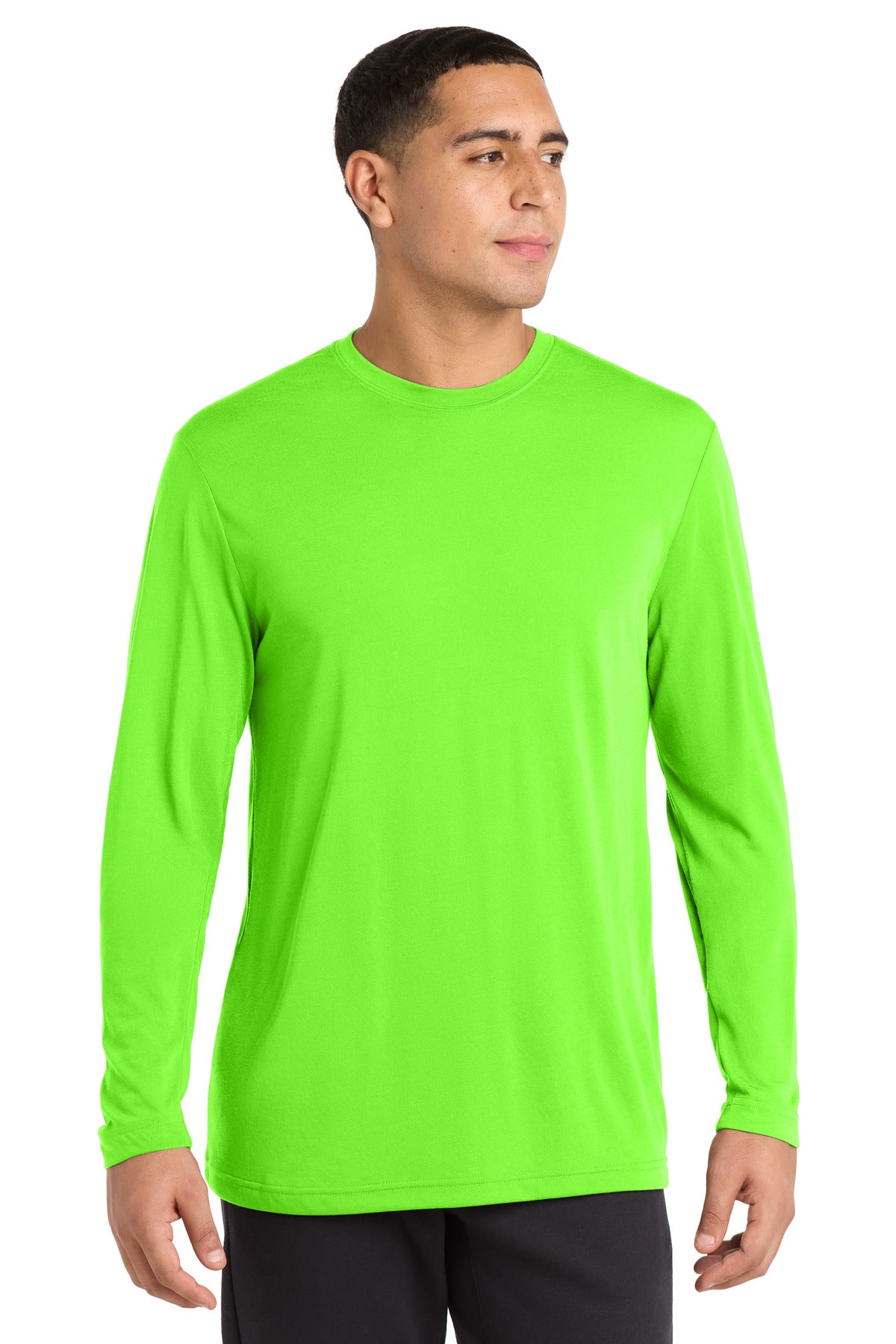 Sport-Tek Long Sleeve PosiCharge Competitor Cotton Touch Tee. ST450LS - Neon Green
