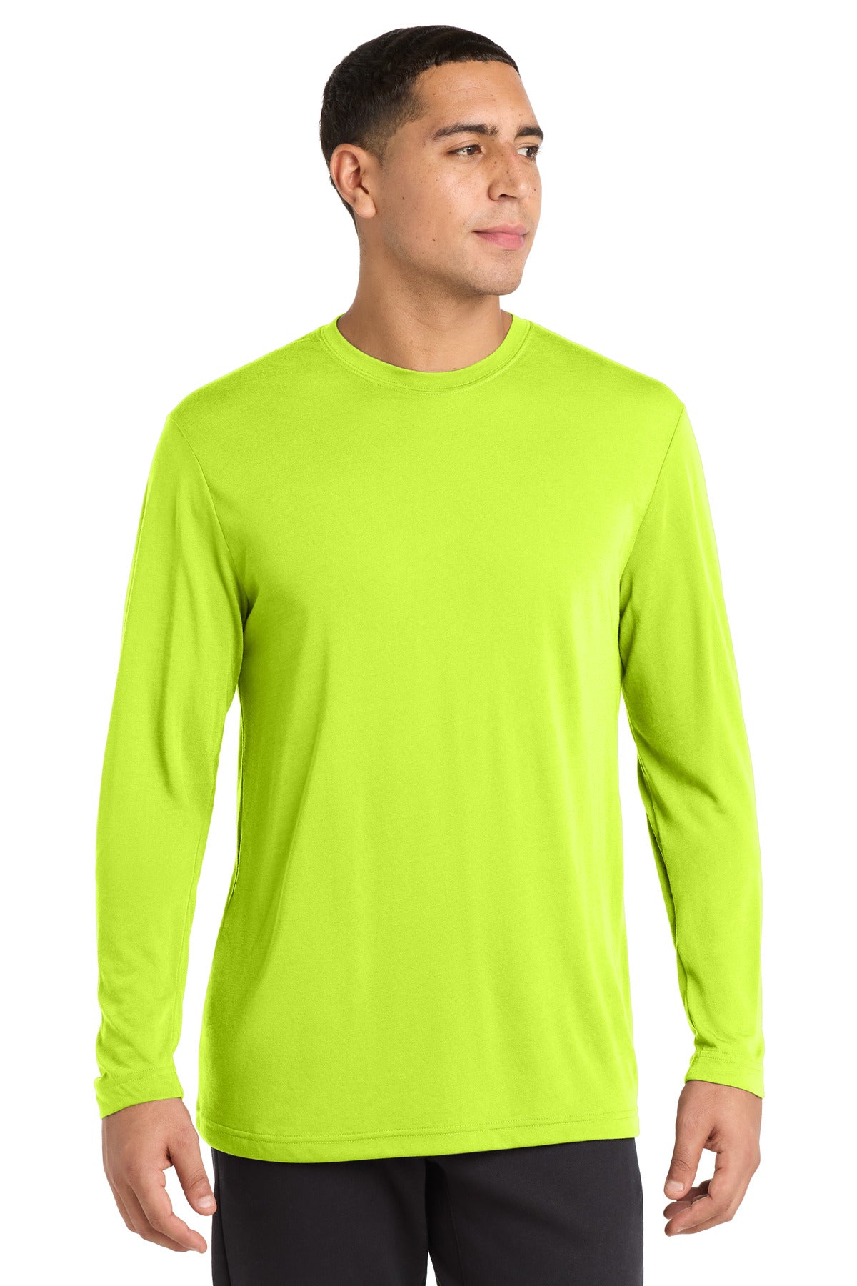 Sport-Tek Long Sleeve PosiCharge Competitor Cotton Touch Tee. ST450LS - Neon Yellow