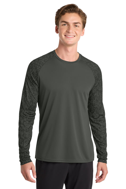 Sport-Tek  Long Sleeve Digi Camo Tee. ST460LS - Black