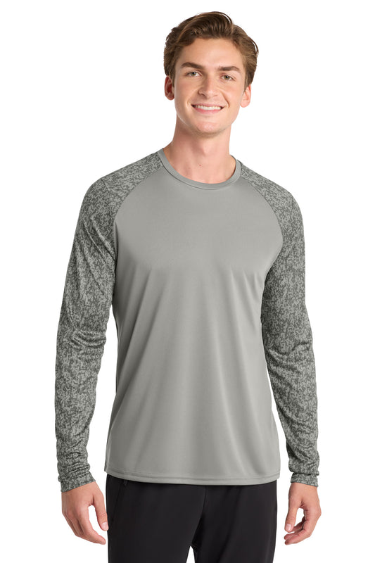 Sport-Tek  Long Sleeve Digi Camo Tee. ST460LS - Grey Concrete