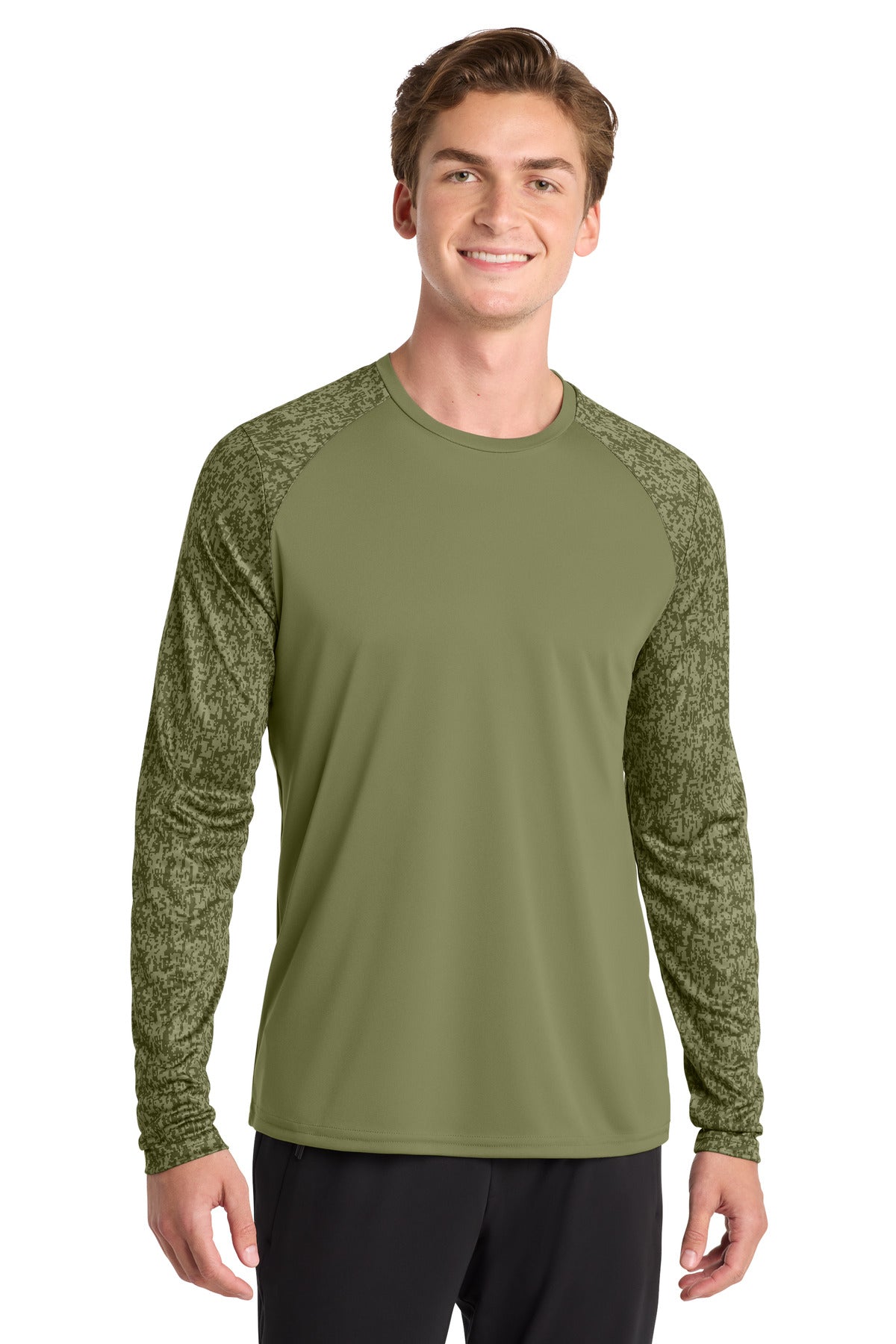 Sport-Tek  Long Sleeve Digi Camo Tee. ST460LS - Olive Drab Green