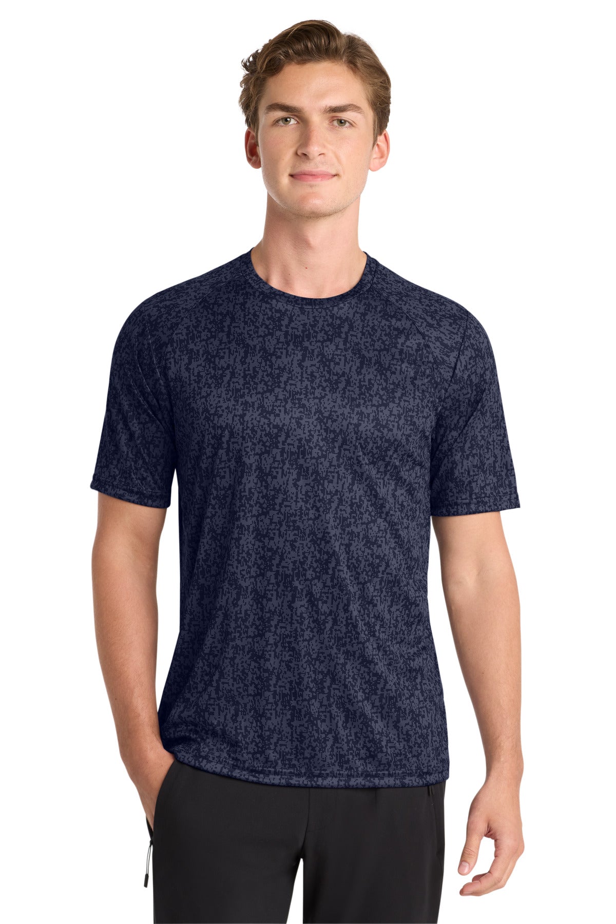Sport-Tek  Digi Camo Tee. ST460 - True Navy