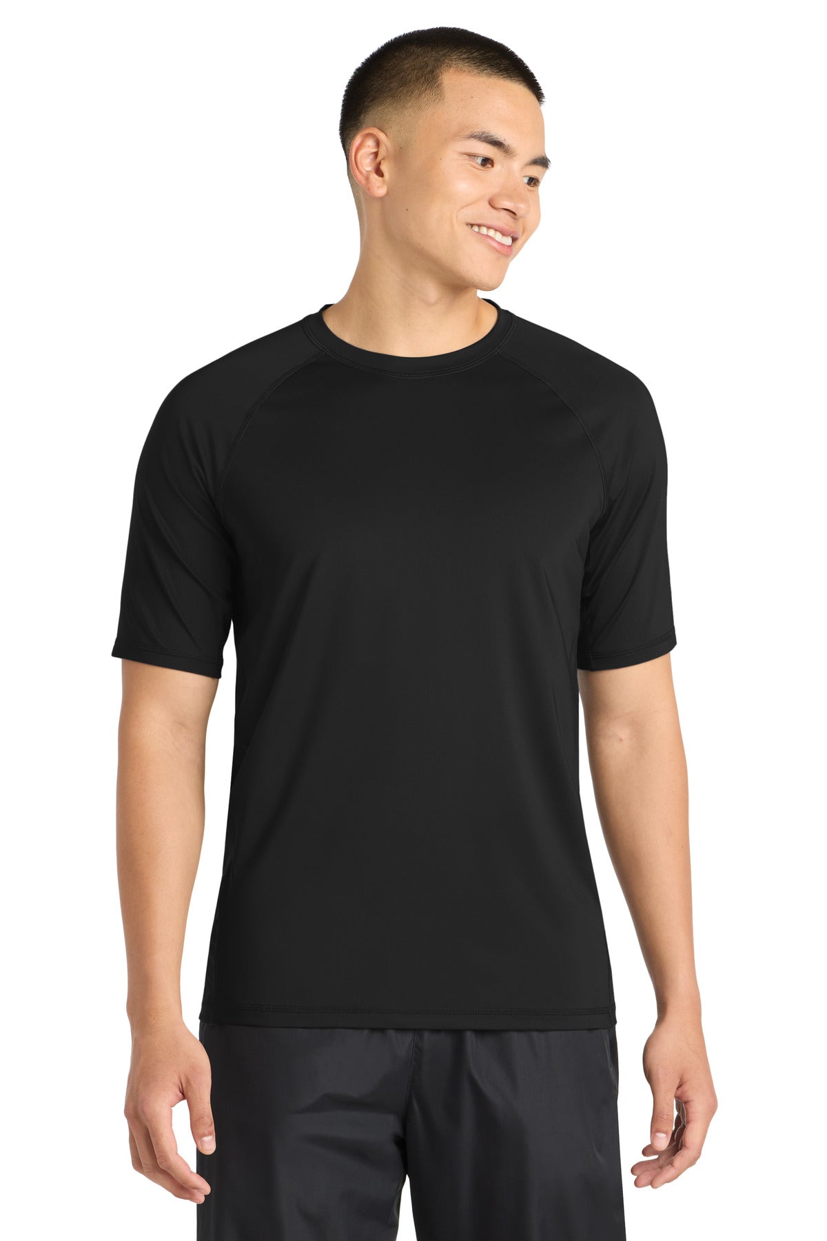 Sport-Tek  Rashguard Tee. ST470 - Black