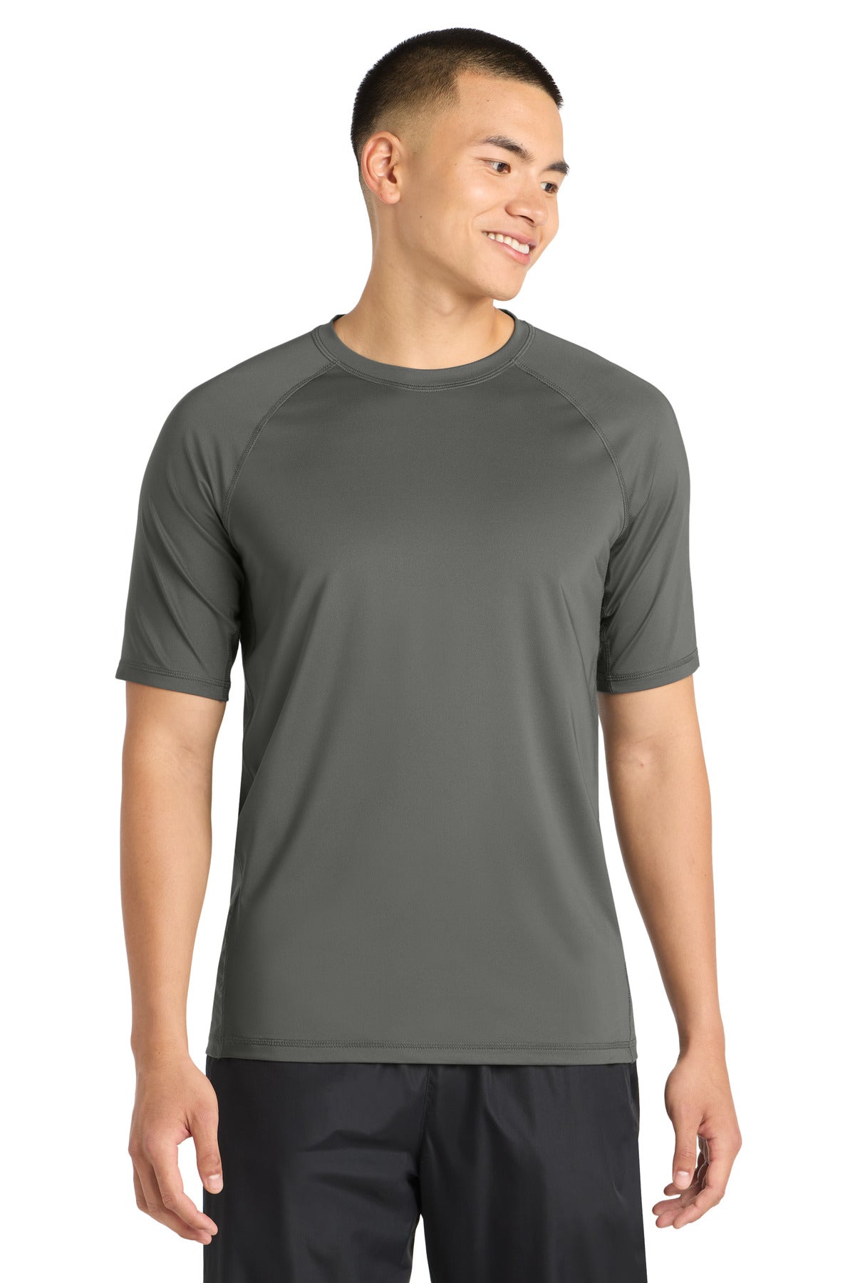 Sport-Tek  Rashguard Tee. ST470 - Dark Smoke Grey