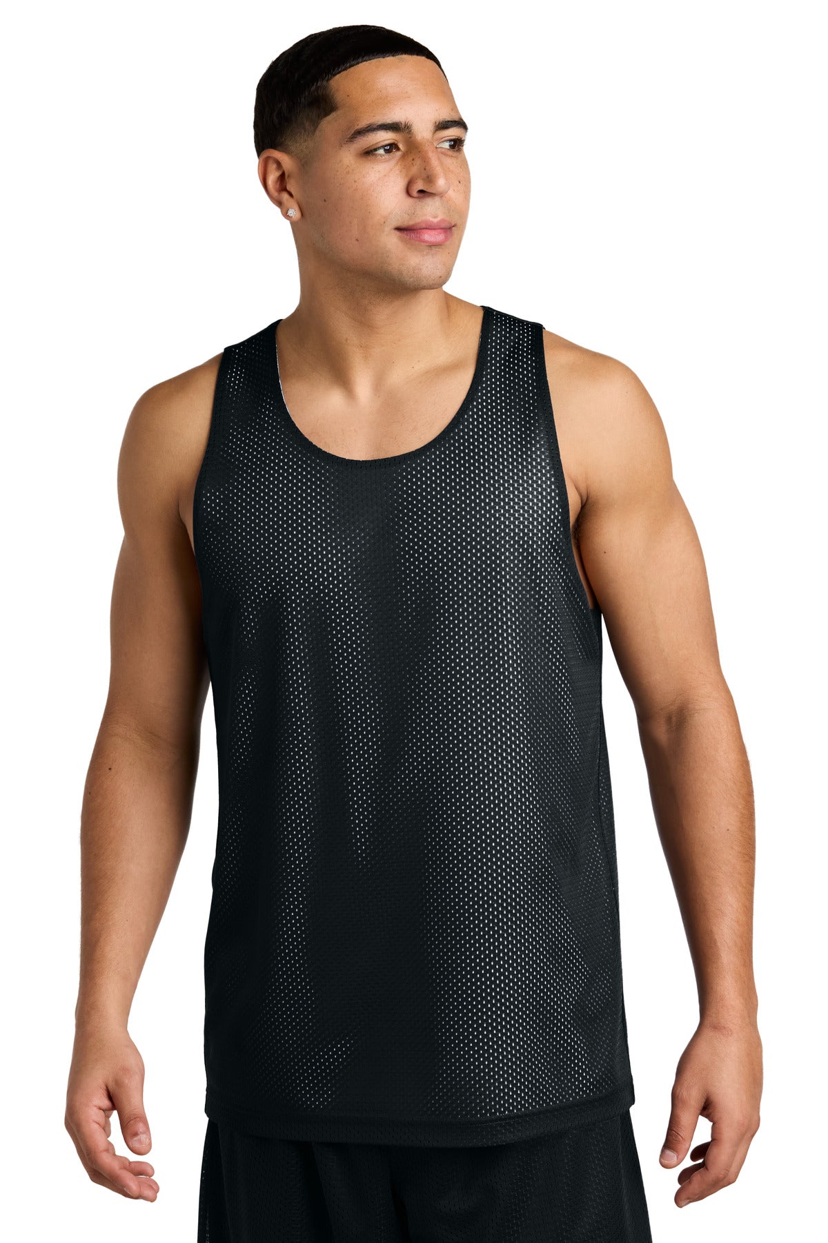 Sport-Tek PosiCharge Reversible Mesh Tank ST5000 - Black/ White