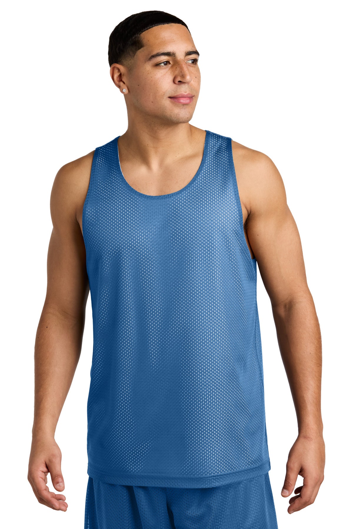 Sport-Tek PosiCharge Reversible Mesh Tank ST5000 - Carolina Blue/ White